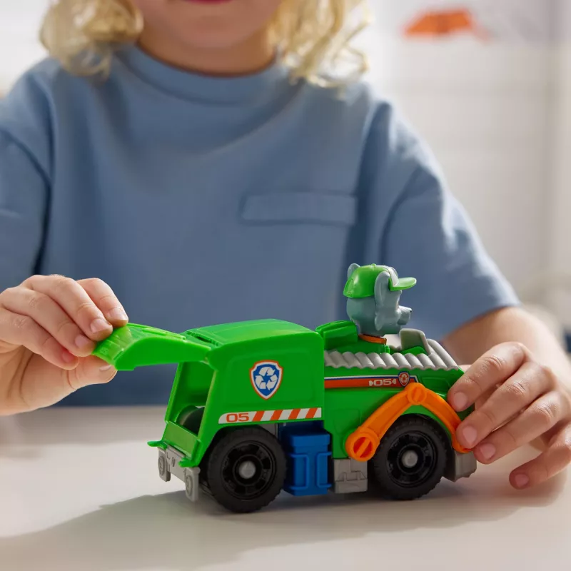PAW Patrol Rocky šiukšliavežis su figūrėle, žaislinis automobilis