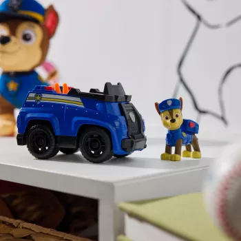 PAW Patrol Chase’s Patrol Cruiser žaislinis automobilis su kolekcine figūrėle