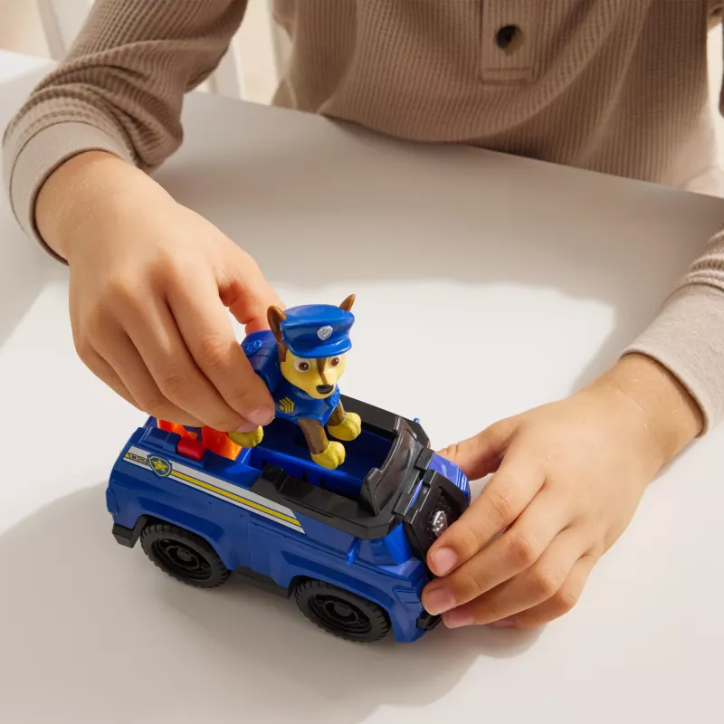 PAW Patrol Chase’s Patrol Cruiser žaislinis automobilis su kolekcine figūrėle