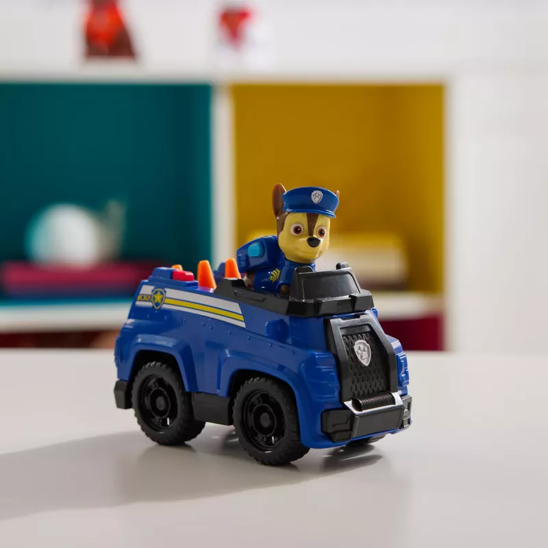 PAW Patrol Chase’s Patrol Cruiser žaislinis automobilis su kolekcine figūrėle