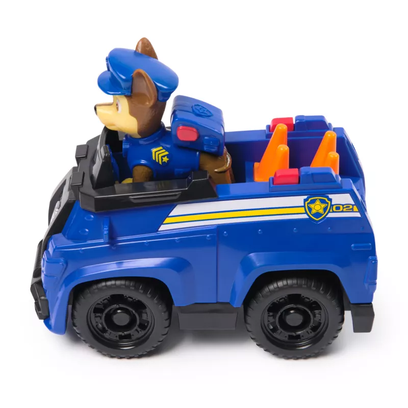PAW Patrol Chase’s Patrol Cruiser žaislinis automobilis su kolekcine figūrėle