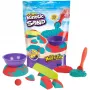 Vaikų kinetinio smėlio rinkinys Spinmaster Mold n’ Flow 1,5 svaro raudona ir žalsvai mėlyna su 3 įrankiais (nuo 3 metų)