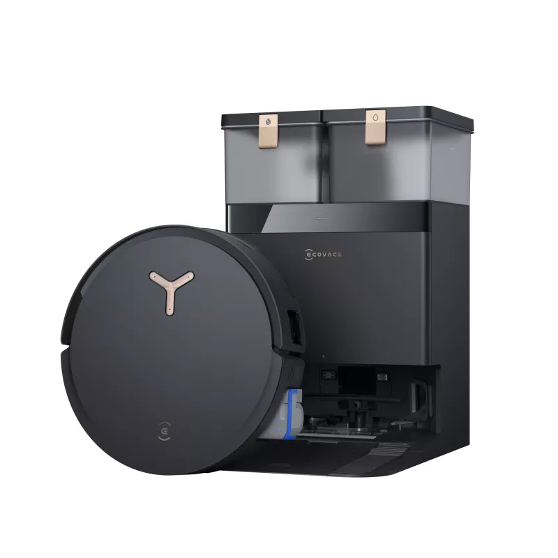 Robotas dulkių siurblys Ecovacs Deebot X8 Pro Omni, juodas, dulkių maišelis 0,22 L, veikimo laikas 145 min, Li-Ion 6400 mAh