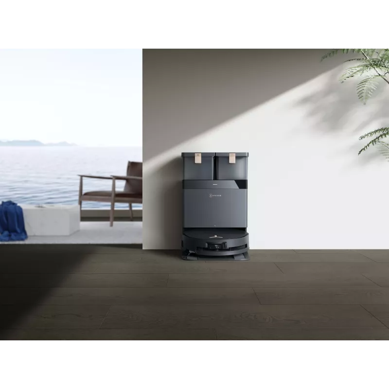 Robotas dulkių siurblys Ecovacs Deebot X8 Pro Omni, juodas, dulkių maišelis 0,22 L, veikimo laikas 145 min, Li-Ion 6400 mAh