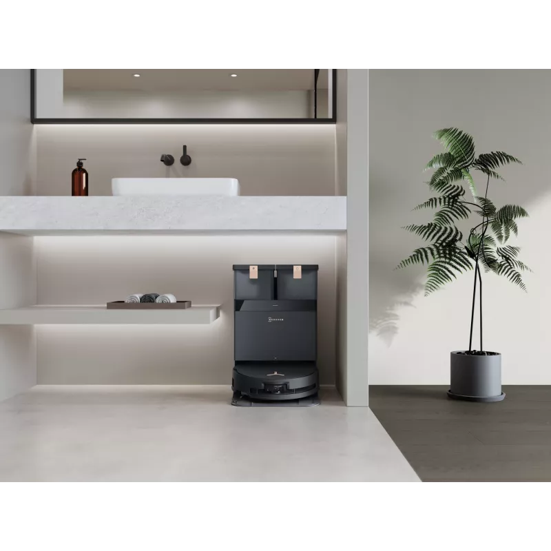 Robotas dulkių siurblys Ecovacs Deebot X8 Pro Omni, juodas, dulkių maišelis 0,22 L, veikimo laikas 145 min, Li-Ion 6400 mAh