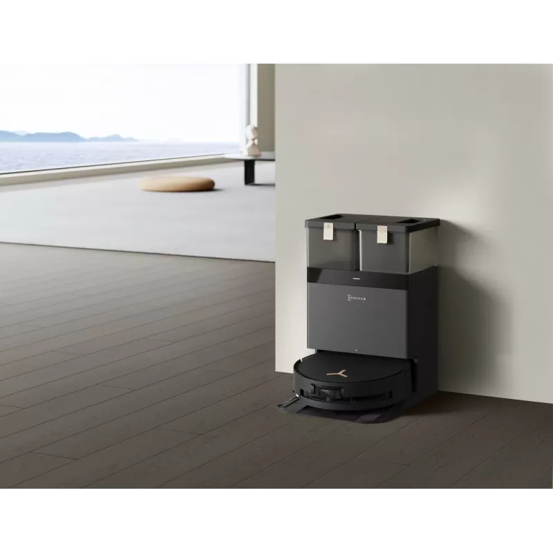 Robotas dulkių siurblys Ecovacs Deebot X8 Pro Omni, juodas, dulkių maišelis 0,22 L, veikimo laikas 145 min, Li-Ion 6400 mAh