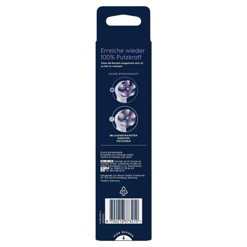 Oral-B 373210 šepetėlio galvutė 2 vnt. Baltas