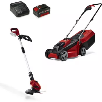 Belaidis vejapjovės ir žoliapjovės rinkinys EINHELL GE-CM 18/30 + GE-CT 18, raudonas/juodas, Li-ion 4,0 Ah