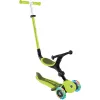 Paspirtukas GLOBBER Go-Up Active Lights — reguliuojamas aukštis, LED šviesos, žalios spalvos