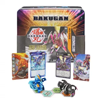 Bakugan Baku-Tin Sectanoid – Premium kolekcinė dėžutė su paslaptingu Bakugan, kortomis ir BakuCores
