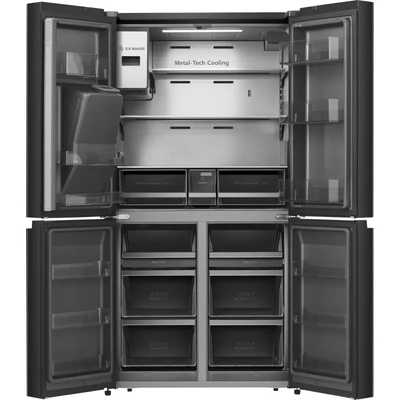 Šaldytuvas Hisense RQ760N4IFE – laisvai pastatomas, daugiaduris, 577 L talpa, juodas