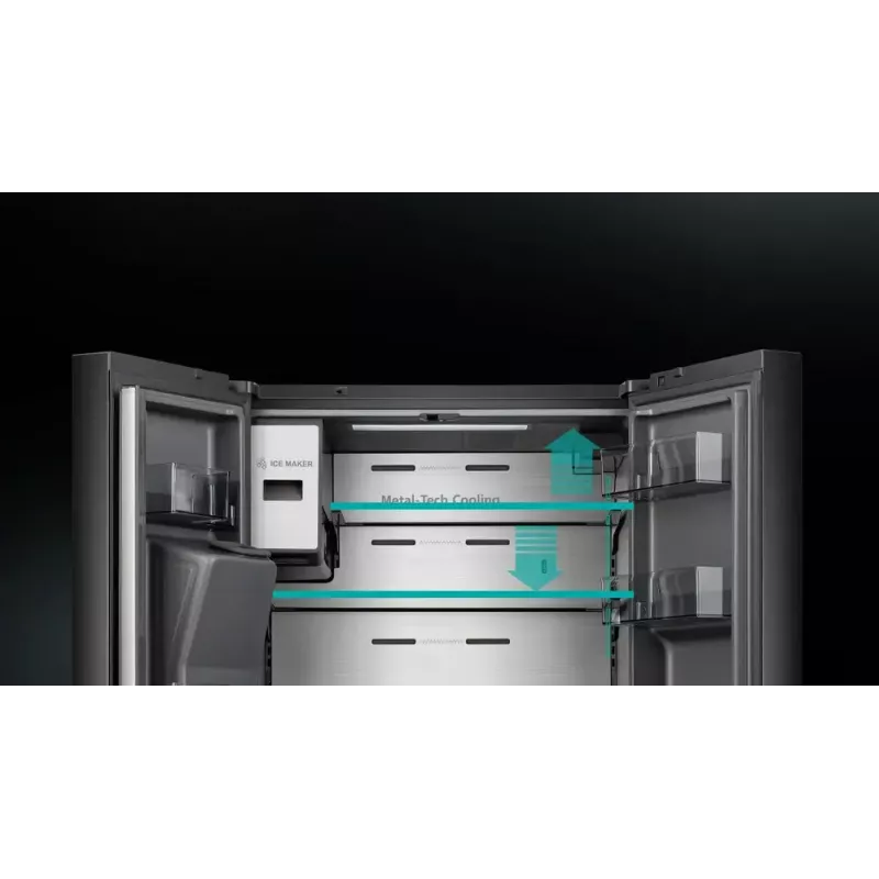 Šaldytuvas Hisense RQ760N4IFE – laisvai pastatomas, daugiaduris, 577 L talpa, juodas