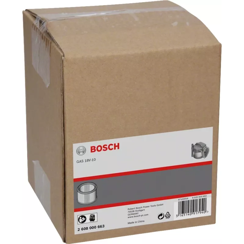 Bosch 2 608 000 663 filtras dulkių siurbliui GAS 18V-10 L Professional