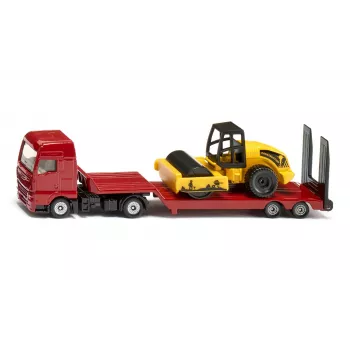 Siku MAN sunkvežimis su kelio volu, modelis 1:87, metalas, plastikas, raudona, geltona