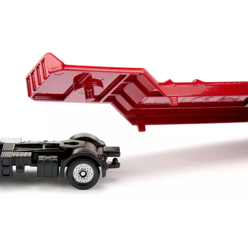 Siku MAN sunkvežimis su kelio volu, modelis 1:87, metalas, plastikas, raudona, geltona