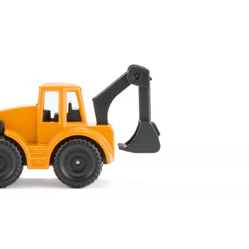 Siku MAN sunkvežimis su ekskavatoriumi-krautuvu, modelis 1:87, metalas/plastikas, mėlyna/geltona