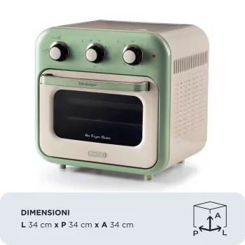 Ariete 4632 Oro gruzdintuvė ir orkaitė Vintage, 1400W, 2in1, Talpa 16L, Priedai, Laikmatis 60 min., Dvigubas stiklas, Žalia