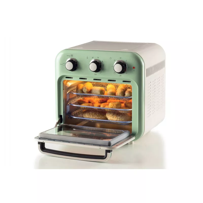Ariete 4632 Oro gruzdintuvė ir orkaitė Vintage, 1400W, 2in1, Talpa 16L, Priedai, Laikmatis 60 min., Dvigubas stiklas, Žalia