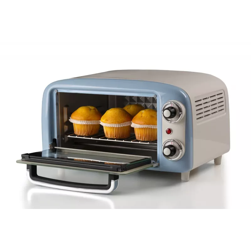 Ariete 3919 elektrinė orkaitė Vintage, 800W, 10L talpa, dvigubas stiklas, retro, mėlyna