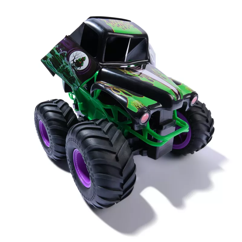 Monster Jam oficialus Smash & Bash Grave Digger nuotoliniu valdymu 1:15 skalės remontuojamas monstrų sunkvežimis, žaislas berniukams ir mergaitėms nuo 4 metų