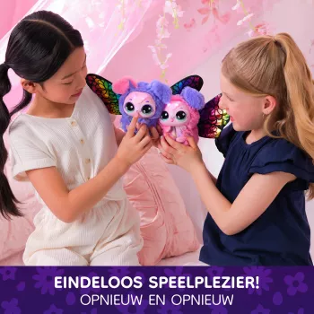 Hatchimals Bloomables Kittyfly interaktyvus pliušinis žaislas su dvigubu atskleidimu