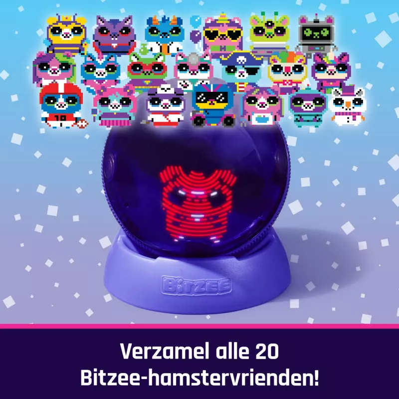 Interaktyvus kamuolys su skaitmeniniais žiurkėnais Spinmaster Bitzee, 20+ skaitmeninių žiurkėnų, reaguoja į lietimą ir riedėjimą, AA baterija, įvairiaspalvis