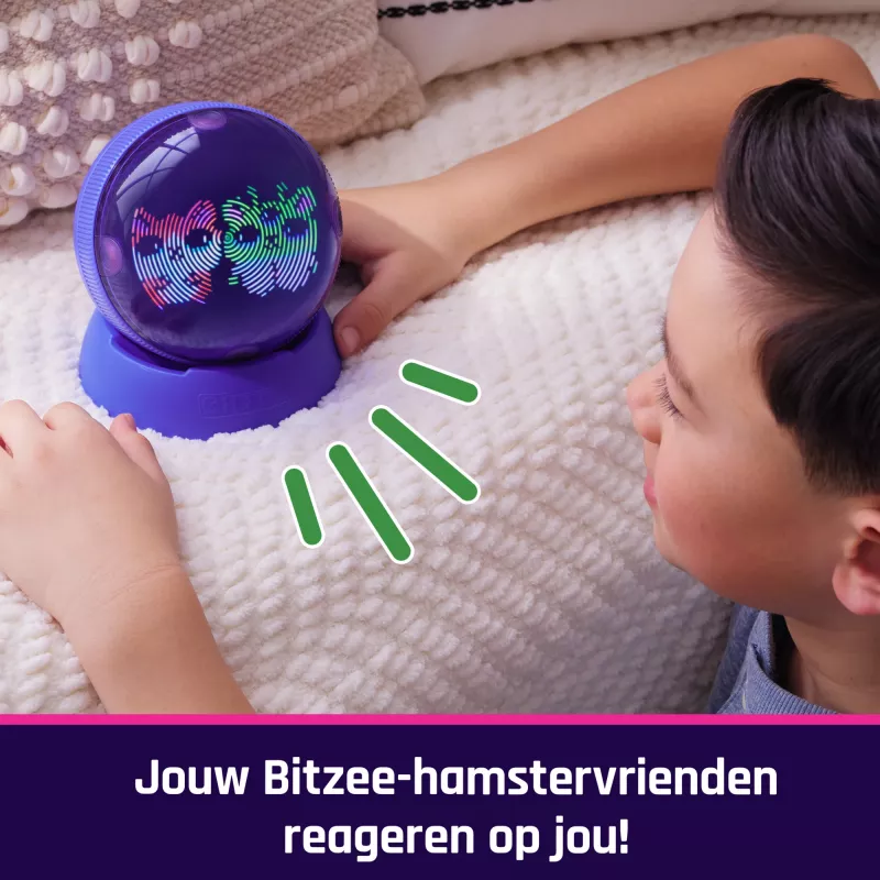Interaktyvus kamuolys su skaitmeniniais žiurkėnais Spinmaster Bitzee, 20+ skaitmeninių žiurkėnų, reaguoja į lietimą ir riedėjimą, AA baterija, įvairiaspalvis