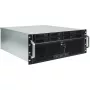 Server Rack Korpusas INTER-TECH IPC 4U-4708 — 4U, Juodas, ATX/PS2 maitinimo šaltiniui, 4x priekiniai 80mm, 2x galiniai 80mm, 2.5/3.5 colio HDD