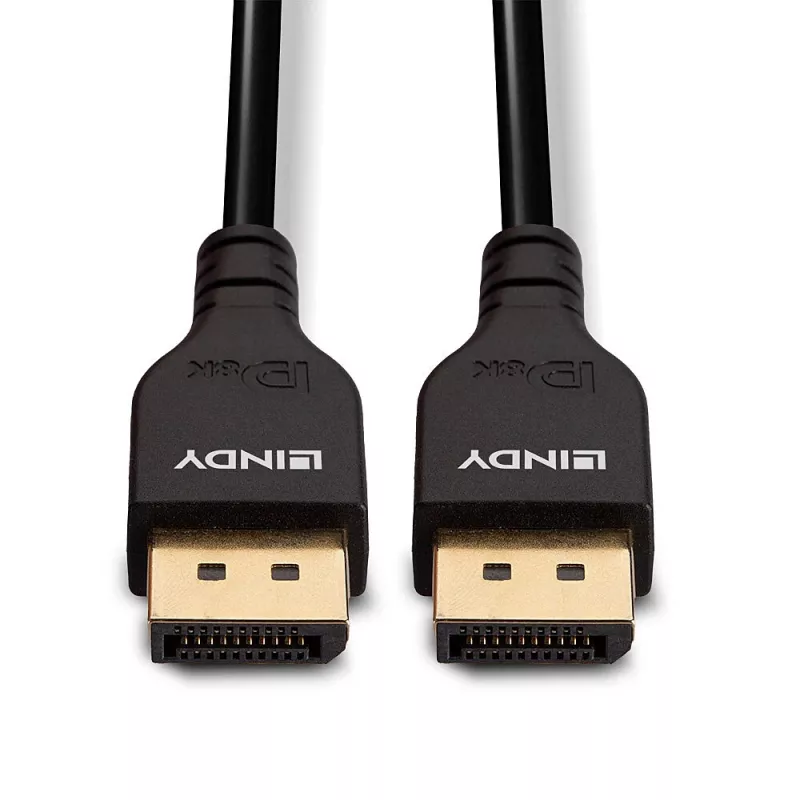 Lindy 1m Slim DisplayPort 1.4 laidas, 1 m, DisplayPort, DisplayPort, Vyriškas, Vyriškas, 7680 x 4320 pikselių
