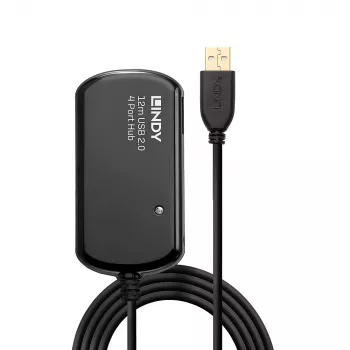 Lindy 12m USB 2.0 Active Extension Pro Hub – aktyvus USB 2.0 ilgintuvas su 4 prievadais