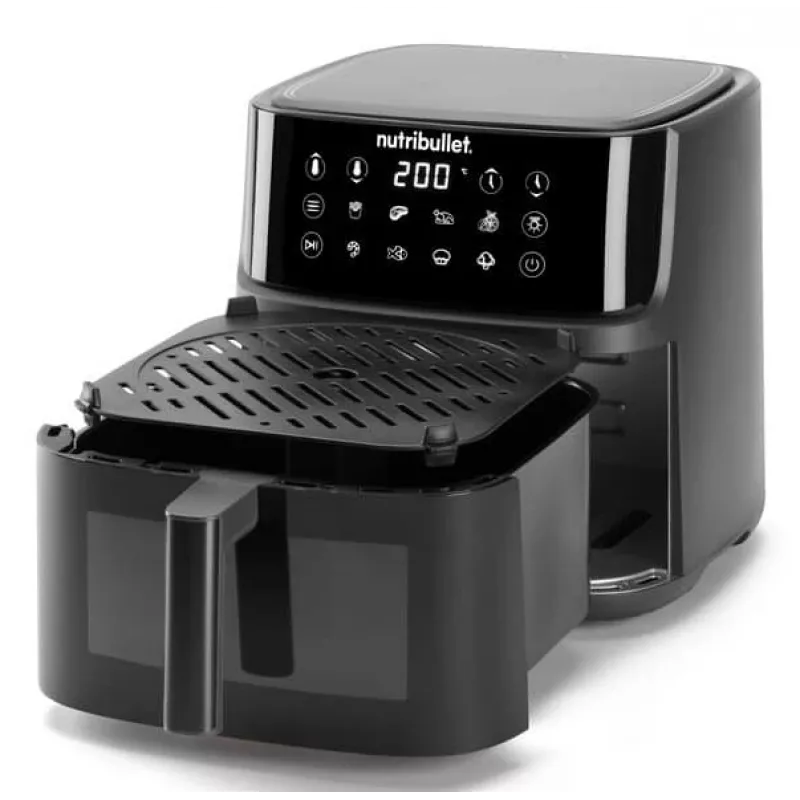 NutriBullet CrispLite Vision 8 L 2000 W Karšto oro gruzdintuvė Juoda