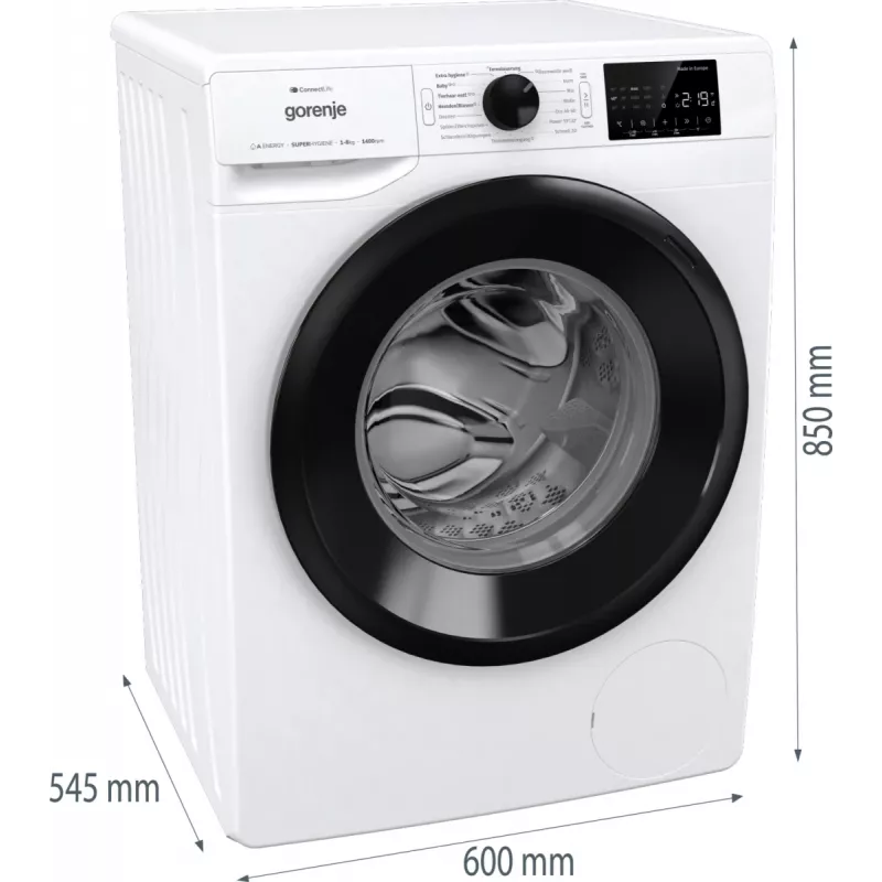 Gorenje WPNEI84A1TS skalbyklė su priekiniu pakrovimu 8 kg 1400 aps./min. Balta