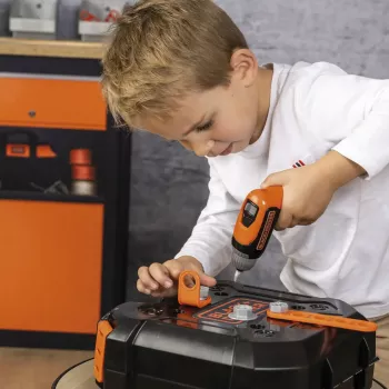 Vaikiškas įrankių rinkinys Simba-Dickie Smoby Black+Decker žaidimų įrankių dėklas