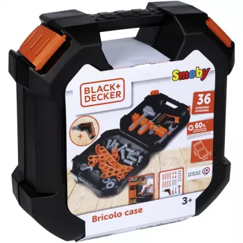 Vaikiškas įrankių rinkinys Simba-Dickie Smoby Black+Decker žaidimų įrankių dėklas