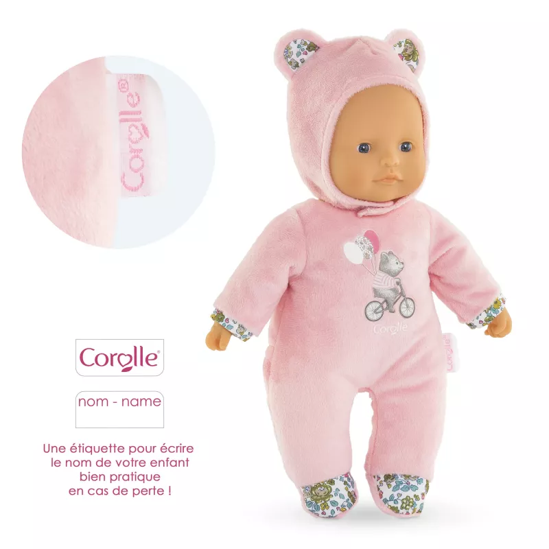 Minkštas žaislinis meškiukas Simba-Dickie Corolle Mon Doudou Corolle Sweetheart rožinis – guodžianti pliušinė lėlė