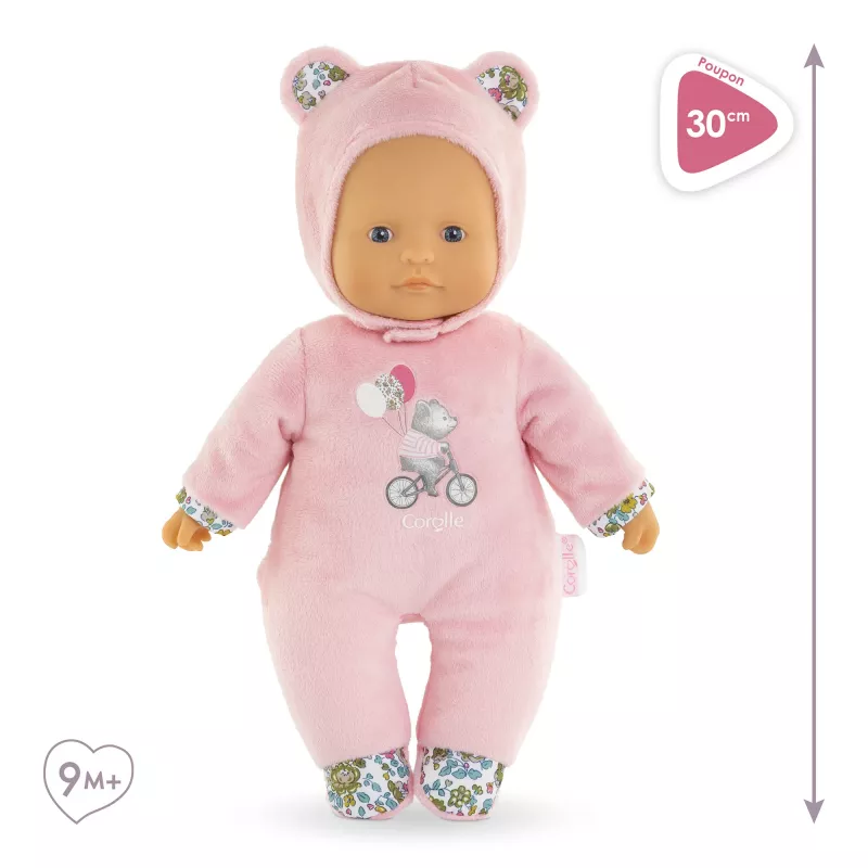 Minkštas žaislinis meškiukas Simba-Dickie Corolle Mon Doudou Corolle Sweetheart rožinis – guodžianti pliušinė lėlė