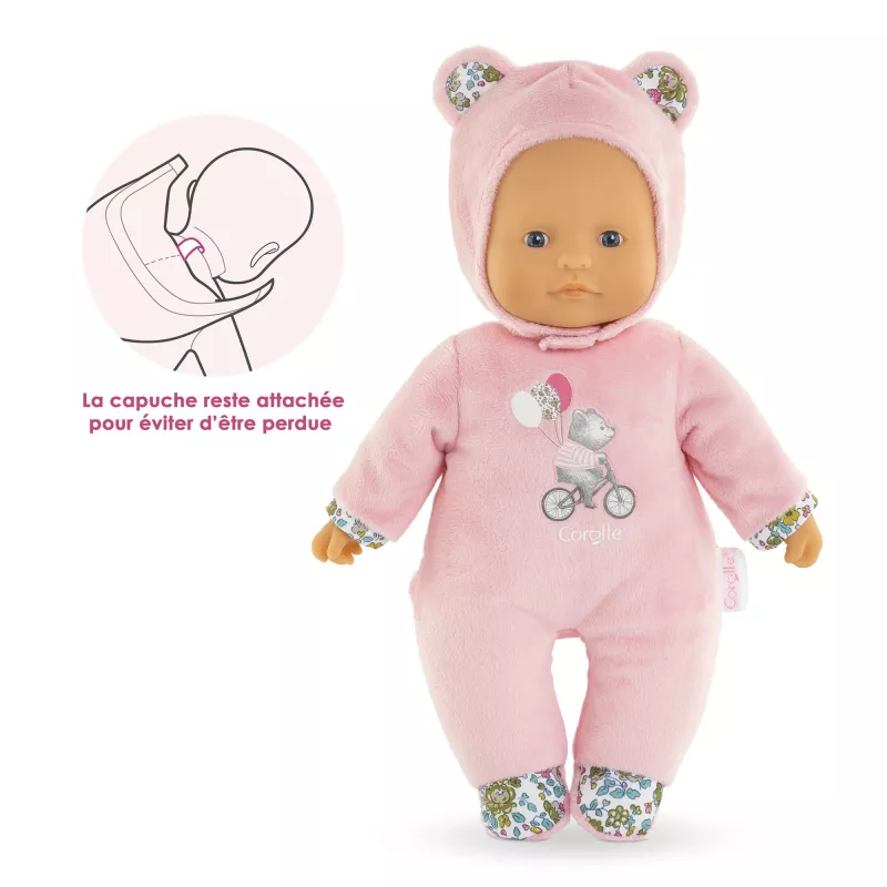 Minkštas žaislinis meškiukas Simba-Dickie Corolle Mon Doudou Corolle Sweetheart rožinis – guodžianti pliušinė lėlė