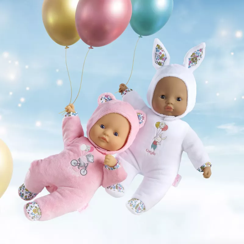 Minkštas žaislinis meškiukas Simba-Dickie Corolle Mon Doudou Corolle Sweetheart rožinis – guodžianti pliušinė lėlė