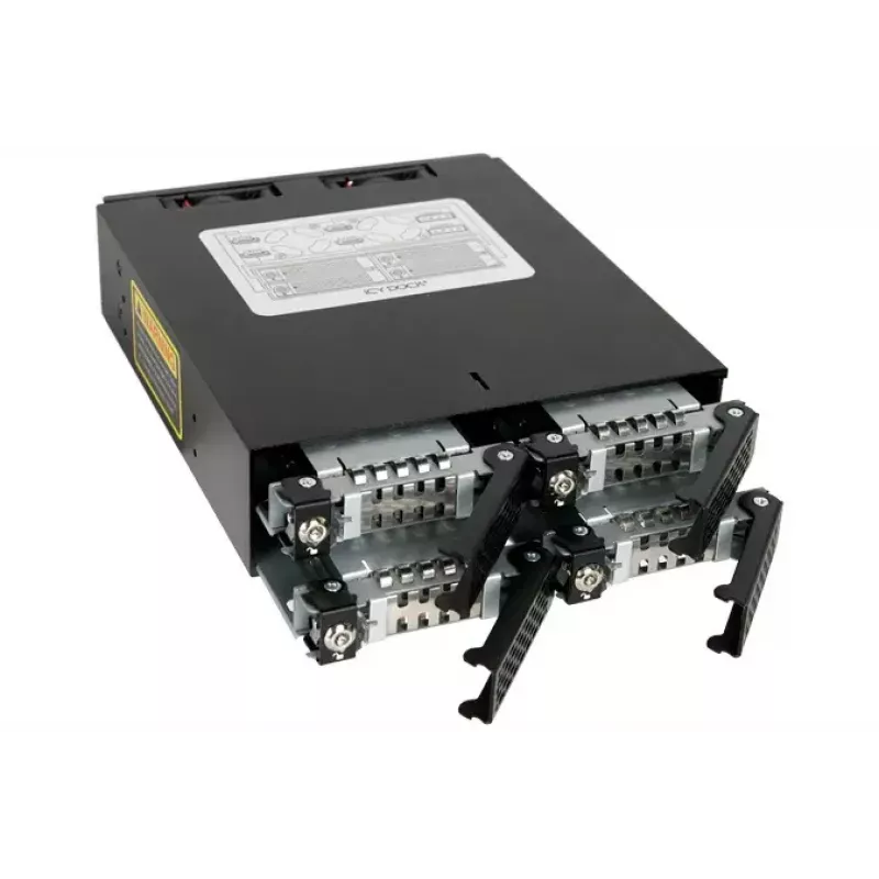 5,25 colių diskų laikiklis Icy Dock MB994SK-1B (4x 2,5 colio SATA/SAS, metalinis, su užraktais)