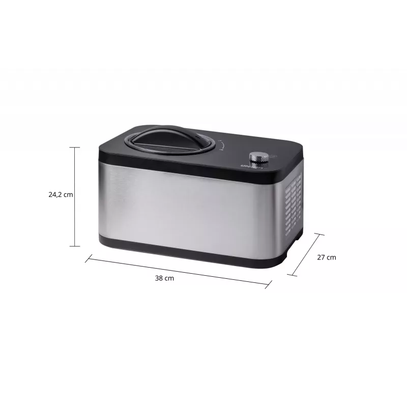 Unold 48826 EVA ledų ir jogurto gaminimo aparatas su kompresoriumi, 1,5 l, 120 W, juodas, nerūdijantis plienas