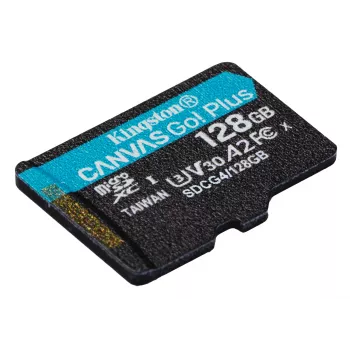 Kingston Technology 128GB microSDXC Canvas Go Plus Gen4 200R A2 U3 Single Pack be adapterio