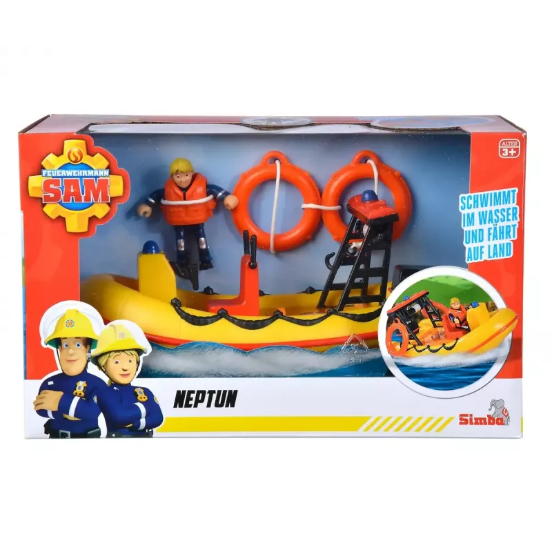 Žaislinė valtis Simba-Dickie Fireman Sam Neptune Boat su figūrėle