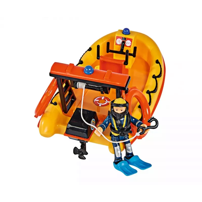 Žaislinė valtis Simba-Dickie Fireman Sam Neptune Boat su figūrėle