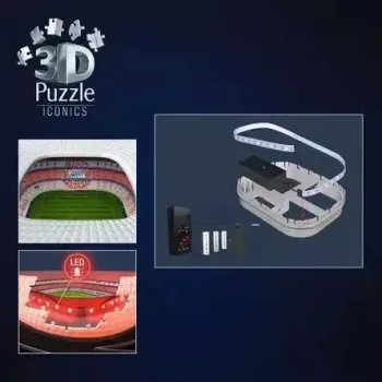 3D dėlionė Ravensburger Iconics Allianz Arena su apšvietimu, 216 dalių