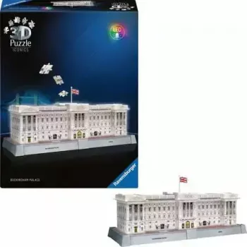 3D dėlionė Ravensburger Iconics Buckingham Palace su šviesa, 216 detalių