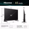Hisense 32A5Q 81.3 cm (32 coliai) Full HD QLED Smart TV Wi-Fi Juoda