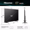 Hisense 50E77Q 127 cm (50 colių) 4K Ultra HD QLED išmanusis televizorius, Wi-Fi, juodas