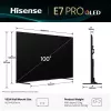 Hisense 100E7Q PRO 2.54 m (100 colių) 4K Ultra HD QLED išmanusis televizorius, Wi-Fi, juodas