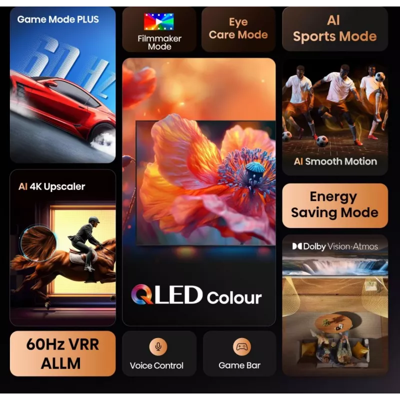 Hisense 85E77Q 2,16 m (85 col.) 4K Ultra HD QLED Smart TV Wi-Fi Juoda