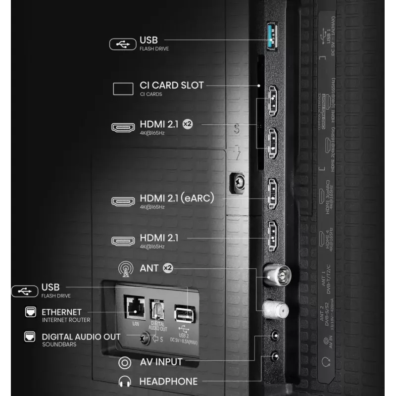 Hisense 100U7Q 2,54 m (100 col.) 4K Ultra HD išmanusis televizorius su Wi-Fi, juodas